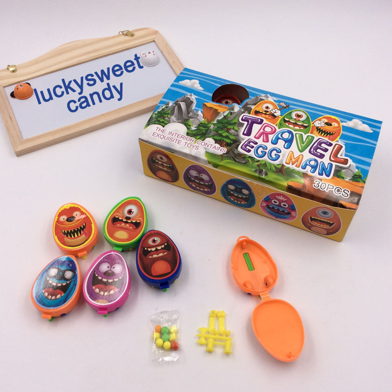 Travel egg man cartoon candy 