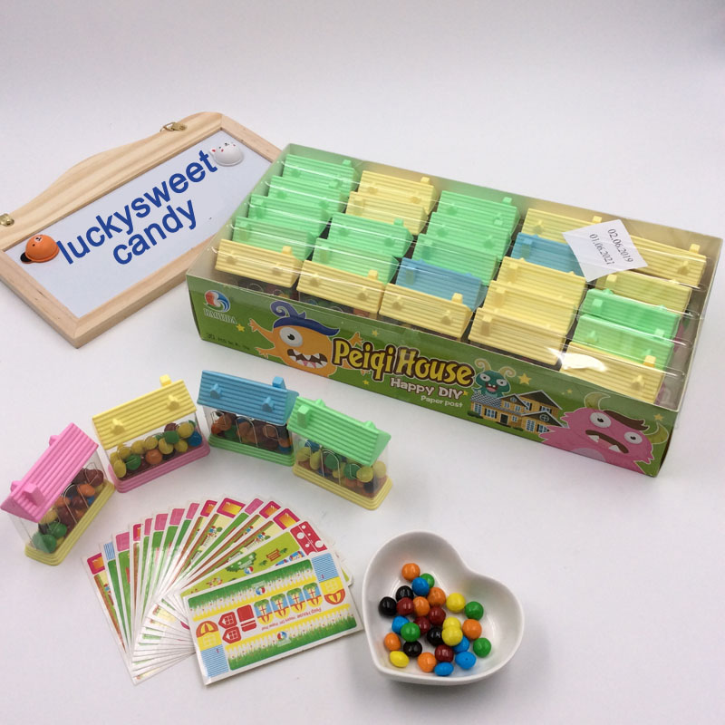 Cartoon house candy with sticker