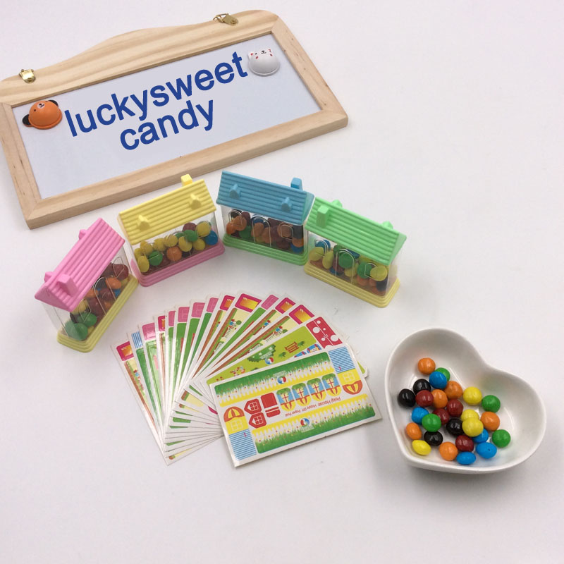 Cartoon house candy with sticker