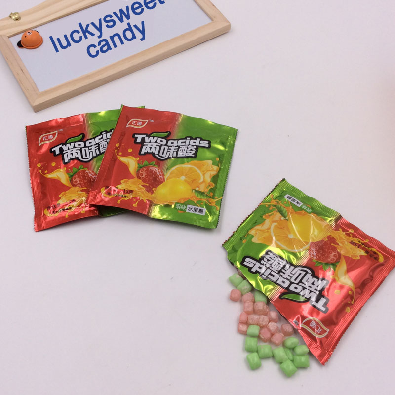 Two bags acids hard candy fruit flavour