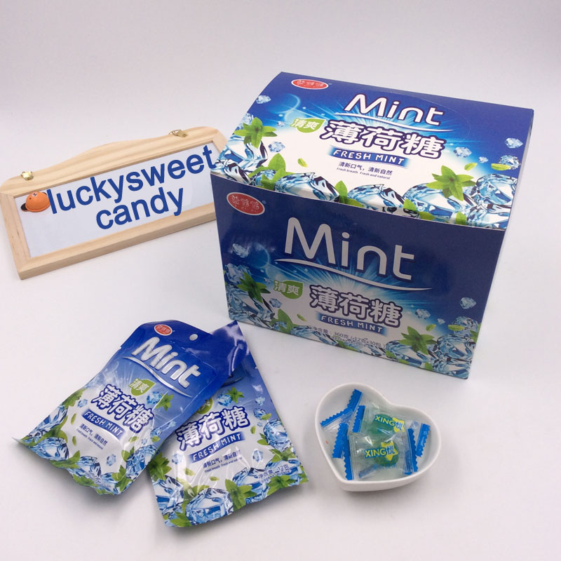 Classical mint candy in little bag box pack