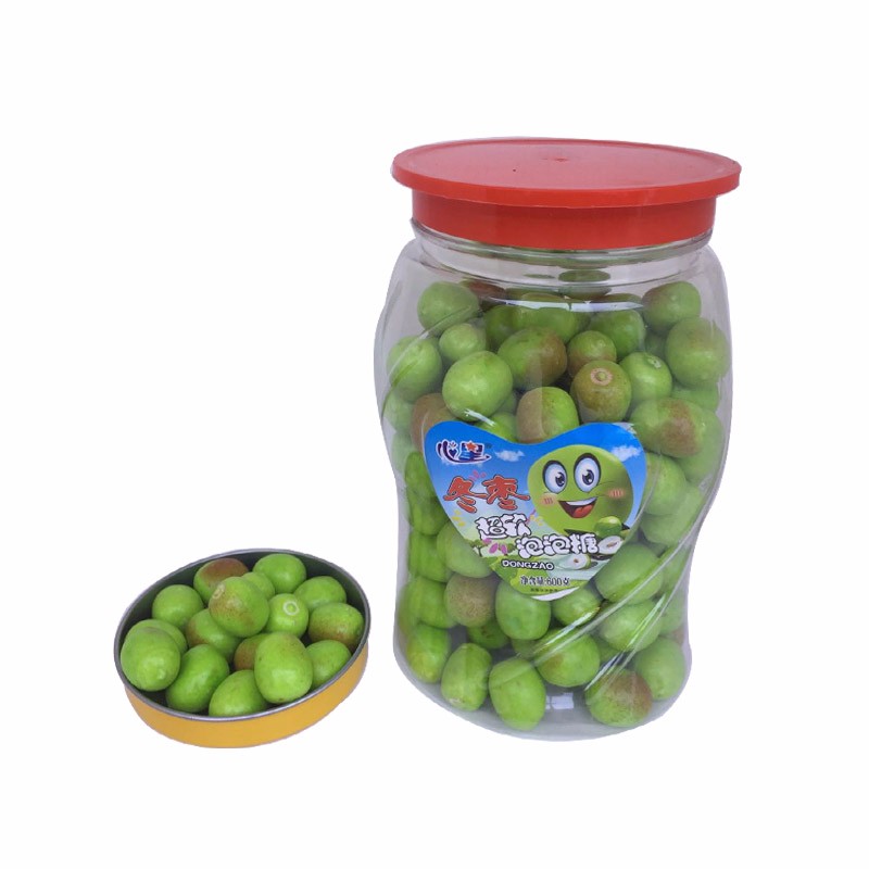 winter jujube shape bubble gum in jar