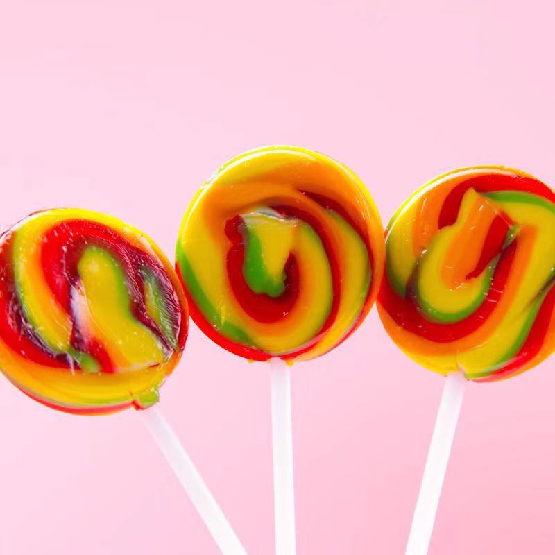 fruity colorful hard candy lollipop candy