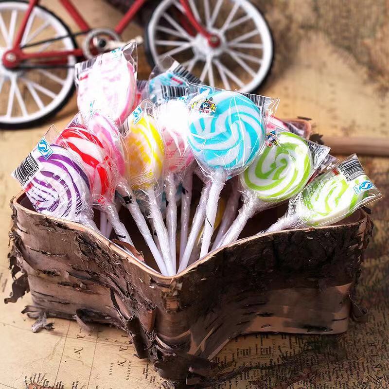 rainbow color lollipop hard candy