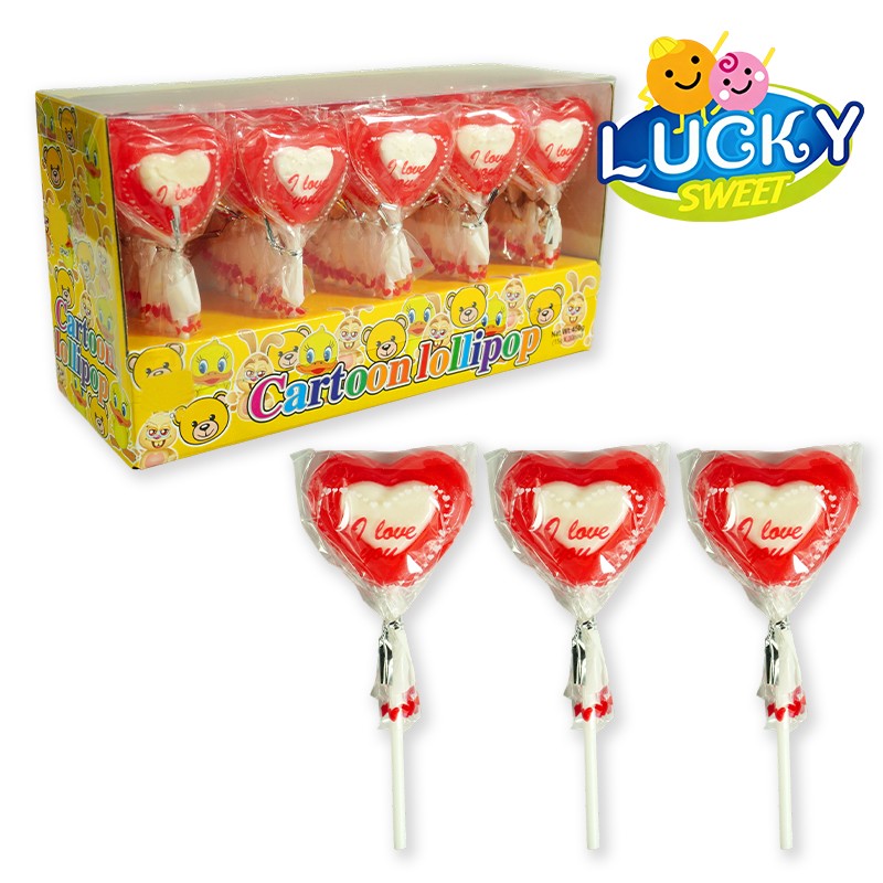 heart cartoon lollipop candy