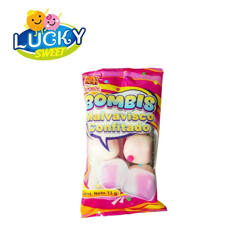 Strawberry marshmallow bag packing