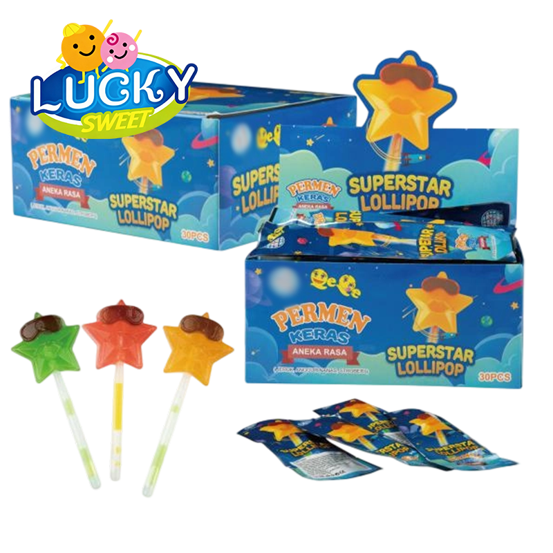 Superstar lollipop fruit candy
