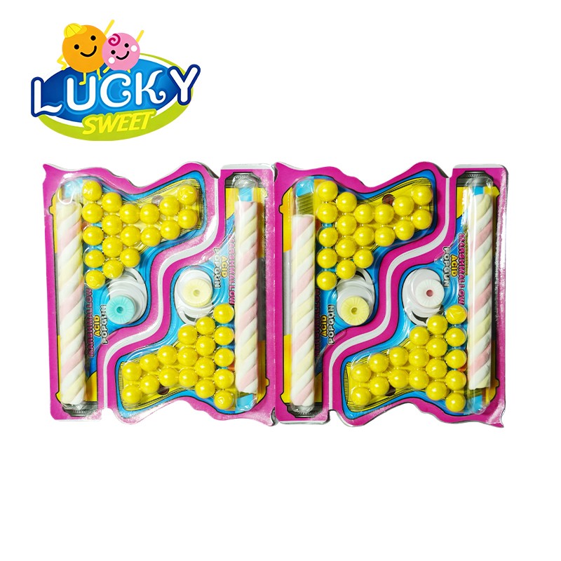 fruit puffed candy gun shape marshmallow candy