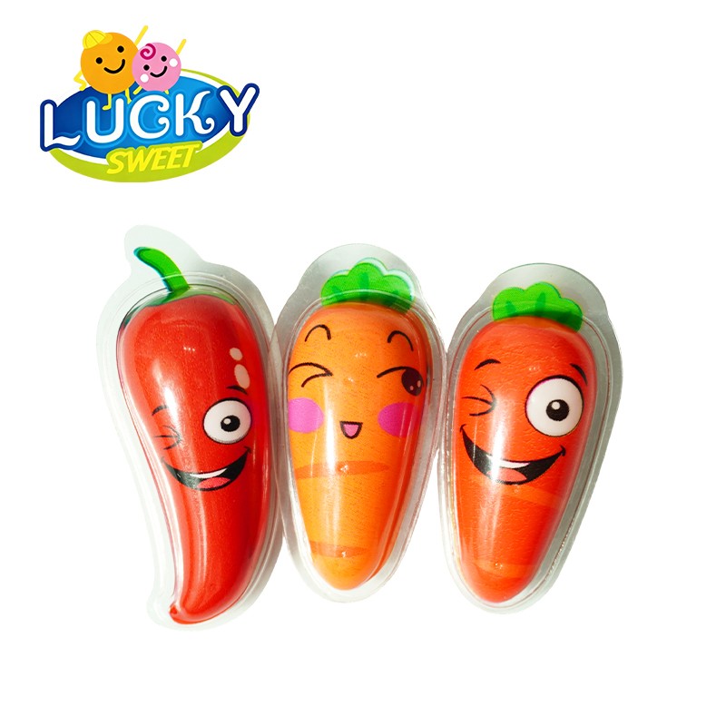 Carrot and pepper filled gummy candies