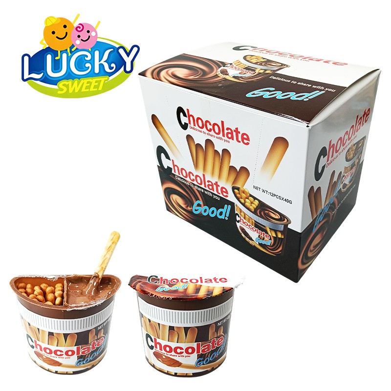 40G chocolate biscuits with chocolate jam chocolate cup