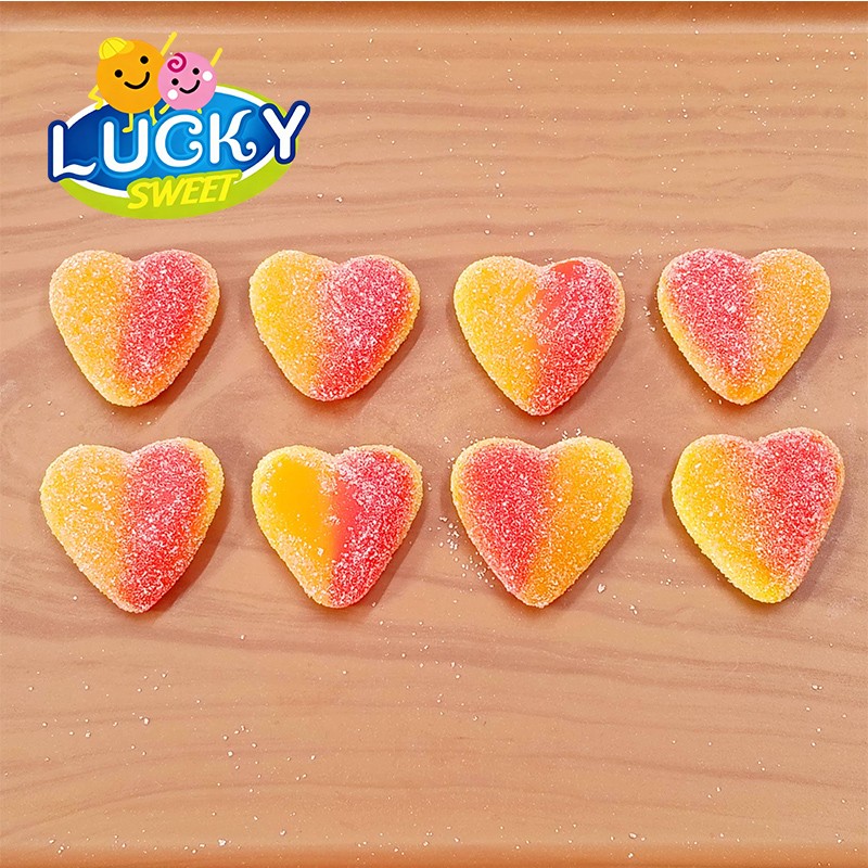 Heart-shaped sour gummies