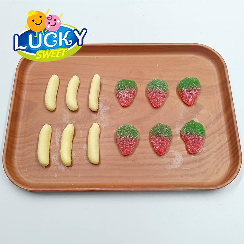 Banana & strawberry-shaped gummies