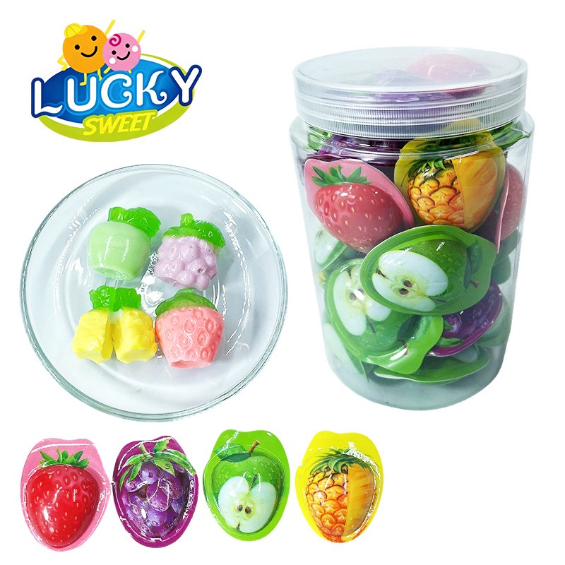 Fruit-filled soft candy