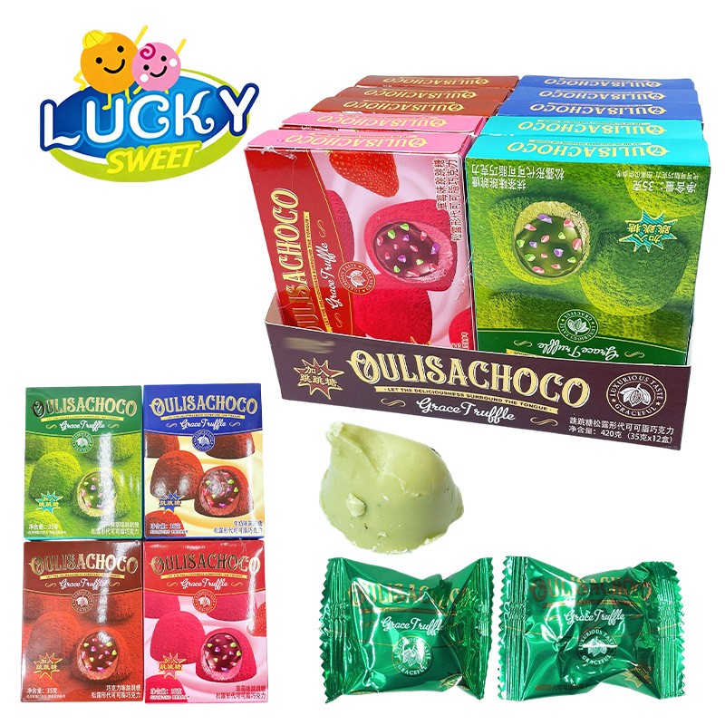 Chocolate with popping candy inside