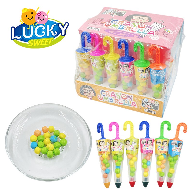 Umbrella-shaped compressed candy