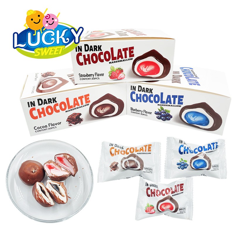 Chocolate-coated marshmallow