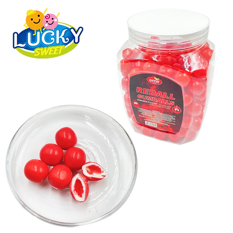 Cinnamon flavor bubble gum balls sandwich jam