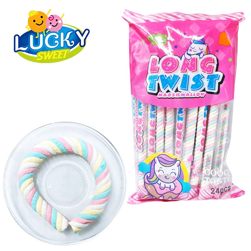 Long marshmallow twist marshmallow soft candy