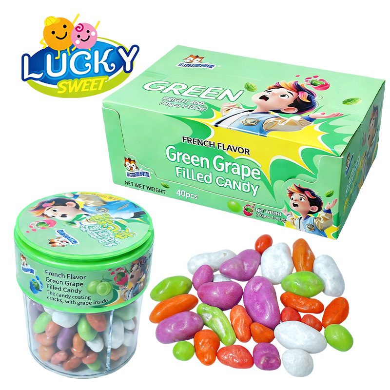 Chocolate cover with grape candy