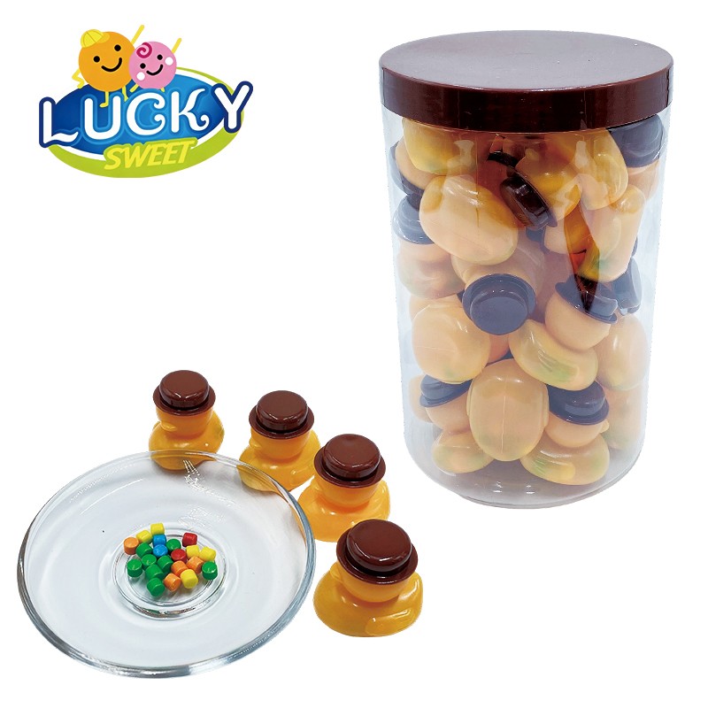 Duck-shaped pressed candy toy