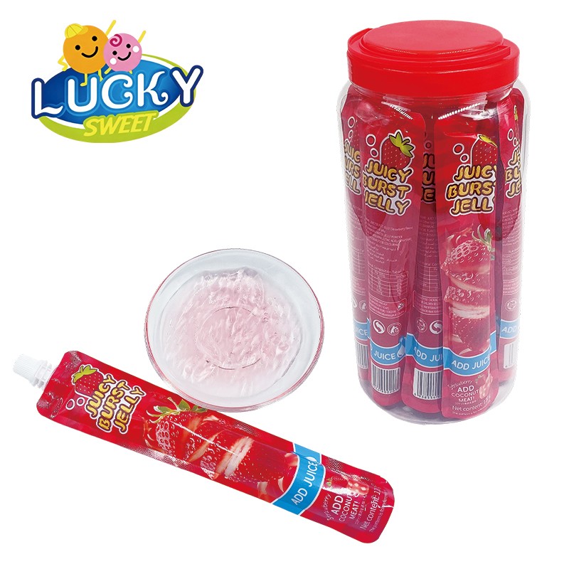 Long strawberry jelly strip