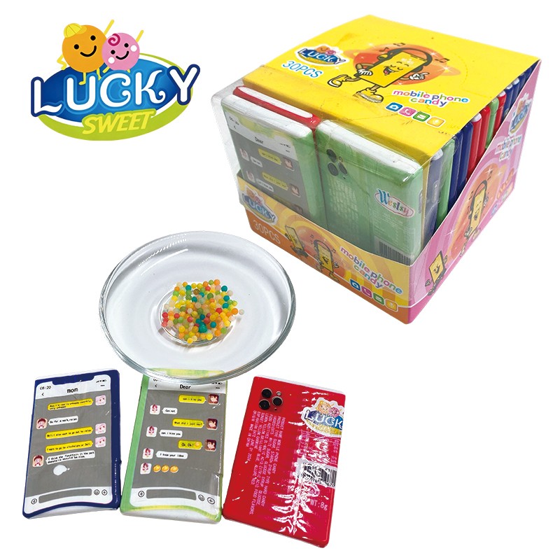 Mobile-phone-shaped pressed candy
